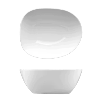 Fine White Porcelain Individual Salad Bowl - Saturno Collection - 6 3/4" x 5 1/2" x 2 3/4" ( 17 x 14 x 6cm ) - set of 12