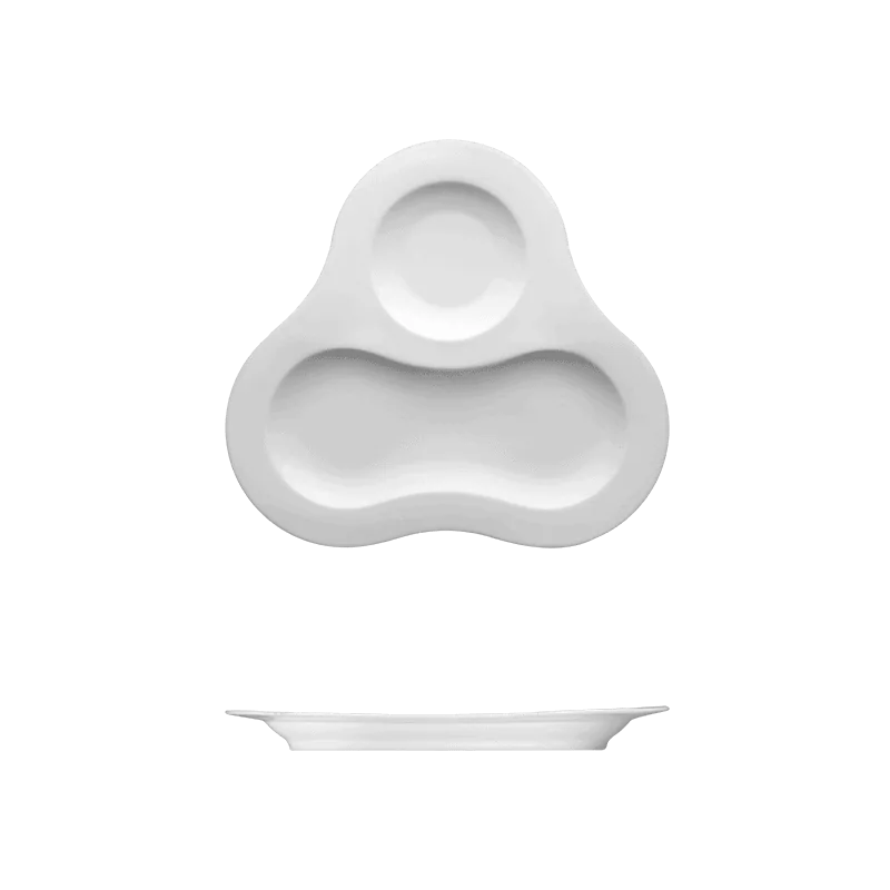Fine White Porcelain Dip Plate - Saturno Collection - 9 7/8" ( 25cm ) - set of 6