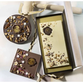Belgian Chocolate Decoration - Christmas Delivery Wax Seal Stamp - Dark - 96 pcs