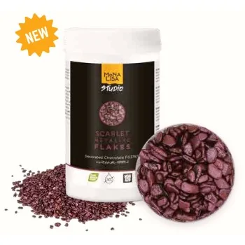 Edible Dessert Toppings - Scarlet Metalic Flakes - 350gr
