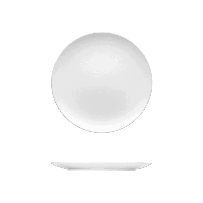 Fine White Porcelain Coupe Plate - Saturno Coupe Collection - 8.25" ( 21cm ) - set of 12