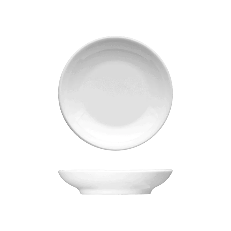 Fine White Porcelain Coupe Plate - Saturno Coupe Collection - 4" ( 10cm ) - set of 12