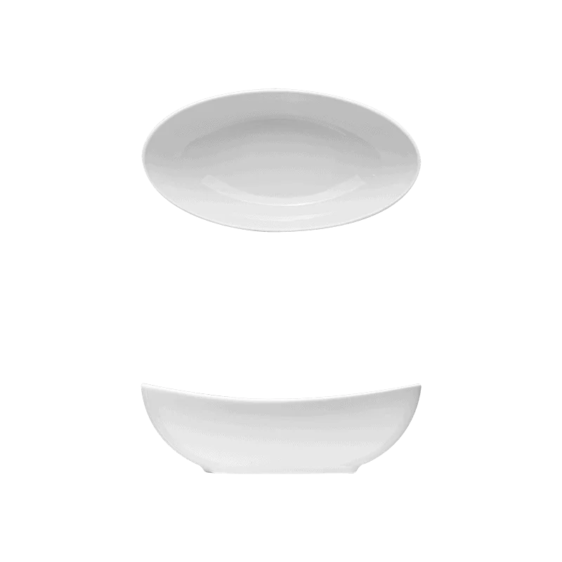 Fine White Porcelain Serving Bowl - Saturno Collection - 9 3/4" x 5 3/8" ( 25 x 13cm ) - set of 12 Fine White Porcelain Serving Bowl - Saturno Collection - 9 3/4" x 5 3/8" ( 25 x 13cm ) - set of 12