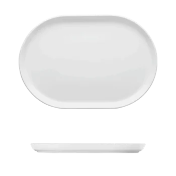 Fine White Porcelain Oval Platter - Bistro Collection - 13 1/4 x 9" ( 34 x 23cm ) - set of 6