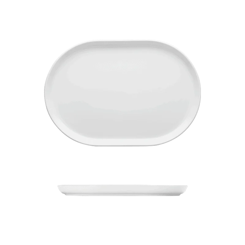 Fine White Porcelain Oval Platter - Bistro Collection - 11 1/2 x 7 3/4" ( 29 x 20cm ) - set of 6