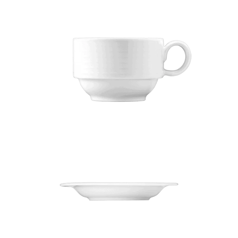 Fine White Porcelain Saucer - Duo Collection - 5 1/4" ( 13cm ) - set of 12 Fine White Porcelain Saucer - Duo Collection - 5 1/4" ( 13cm ) - set of 12
