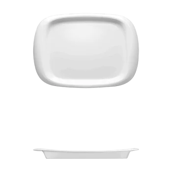 Fine White Porcelain Rectangular Platter - Duo Collection - 13 3/4" x 9 1/2" ( 35 x 24cm ) - set of 6