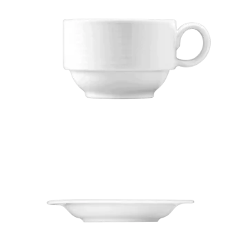 Fine White Porcelain Saucer - Duo Collection - 6 5/8" ( 17cm ) - set of 24