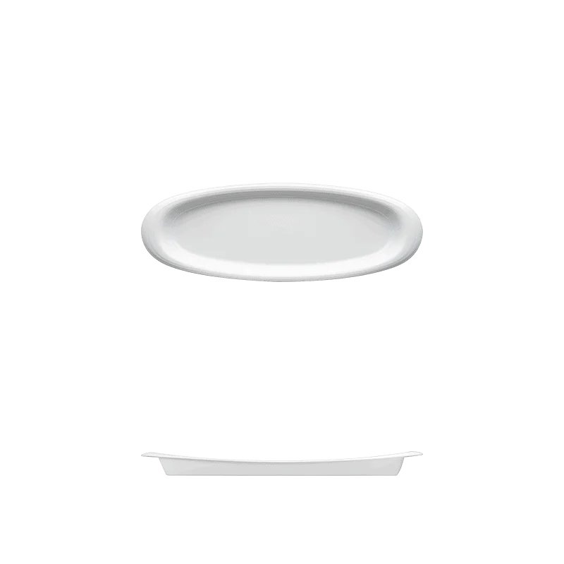 Fine White Porcelain Oval Platter - Duo Collection - 19 1/2" x 7" ( 49 x 18cm ) Fine White Porcelain Oval Platter - Duo Collection - 19 1/2" x 7" ( 49 x 18cm )