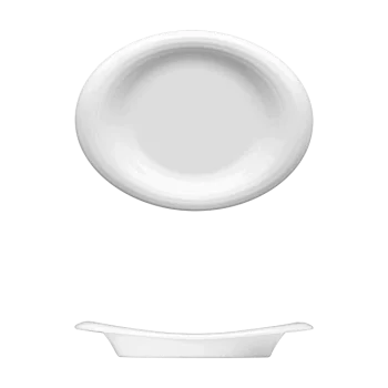 Fine White Porcelain Oval Dish - Duo Collection - 8" x 6 1/4" ( 20 x 16cm ) - set of 6
