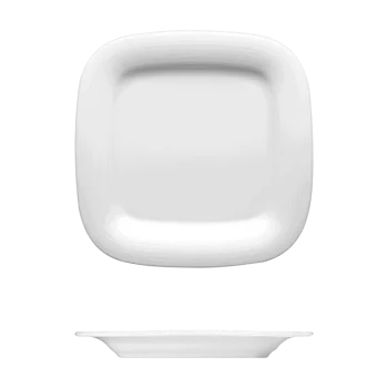 Fine White Porcelain Oval Plate - Duo Collection - 9 1/2" x 8 1/4" ( 24 x 21cm ) - set of 12