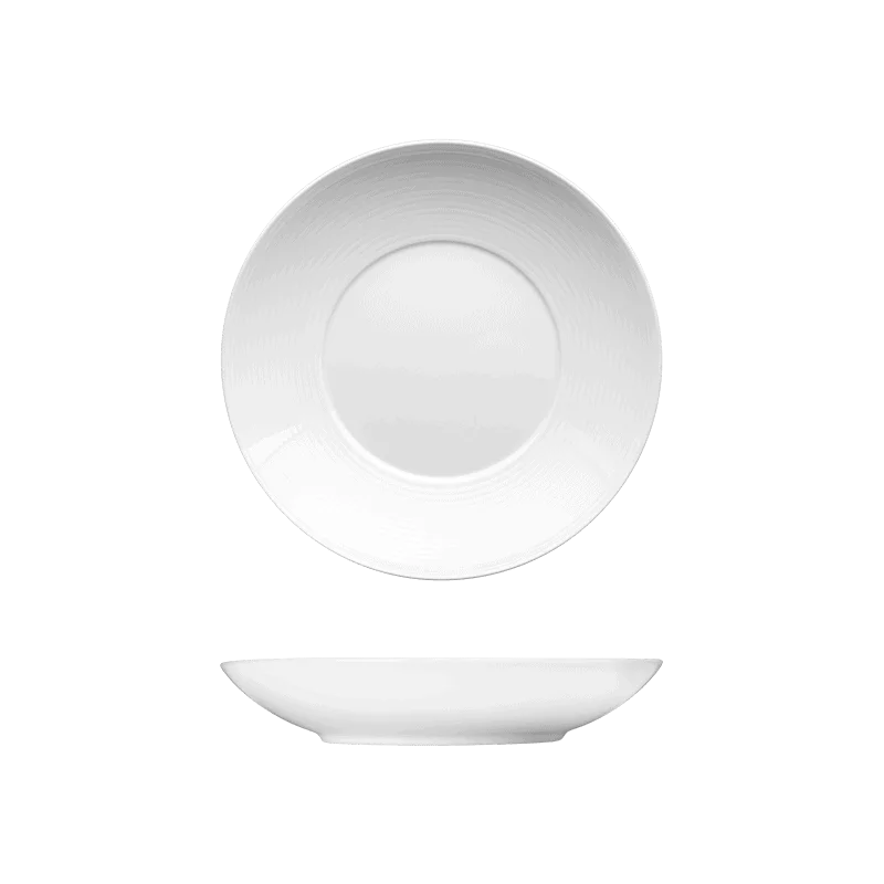 Fine White Porcelain Round Coupe Bowl - Duo Collection - 11" ( 28cm ) - set of 12