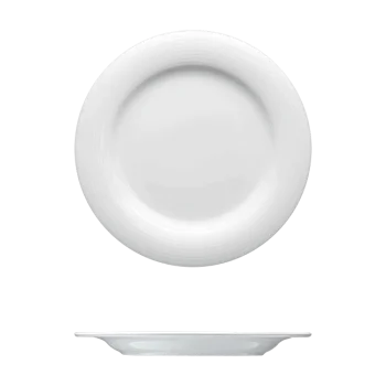 Fine White Porcelain Round Plate - Duo Collection - 12 5/8" ( 32cm ) - set of 6