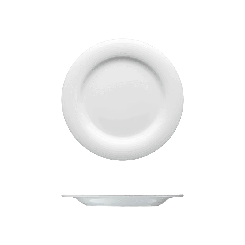 Fine White Porcelain Round Plate - Duo Collection - 8 1/2" ( 22cm ) - set of 12