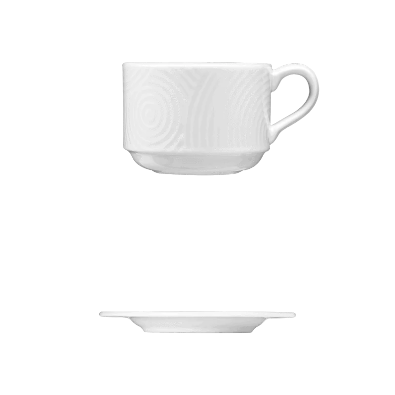 Fine White Porcelain Saucer - Ecos Collection - 6-3/8" ( 16cm ) - set of 24