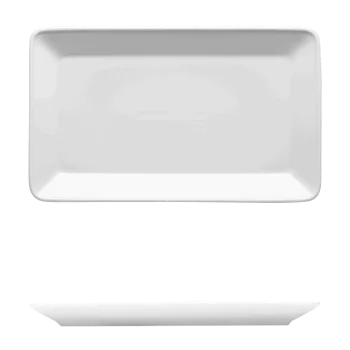 Fine White Porcelain Rectangular Plate - Raio Collection - 11 1/2" x 7" ( 29 x 18cm ) - set of 12