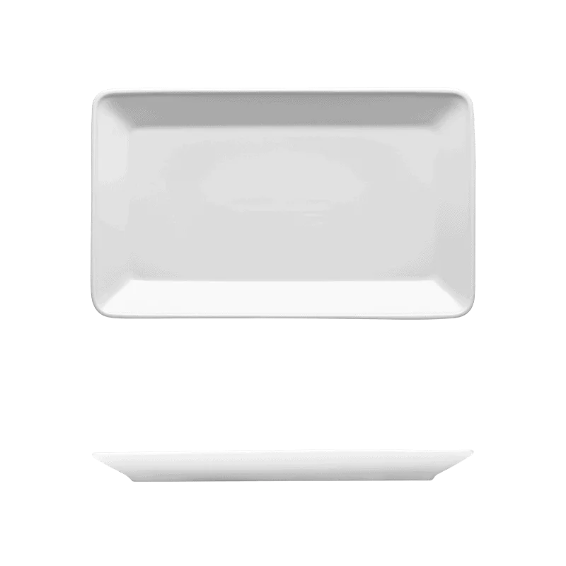 Fine White Porcelain Rectangular Plate - Raio Collection - 11 1/2" x 7" ( 29 x 18cm ) - set of 12