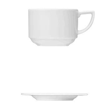 Fine White Porcelain Stack Cup - Raio Collection - 7 3/4 oz. ( 230ml ) - set of 12