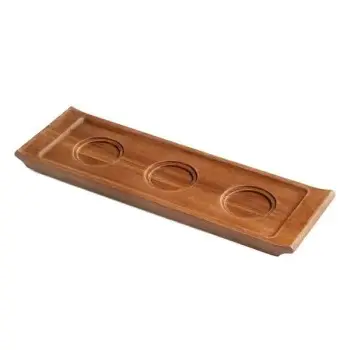 Acacia Wood Tray 3-Well (L:14.5'' X W:4.75'') - Set of 6