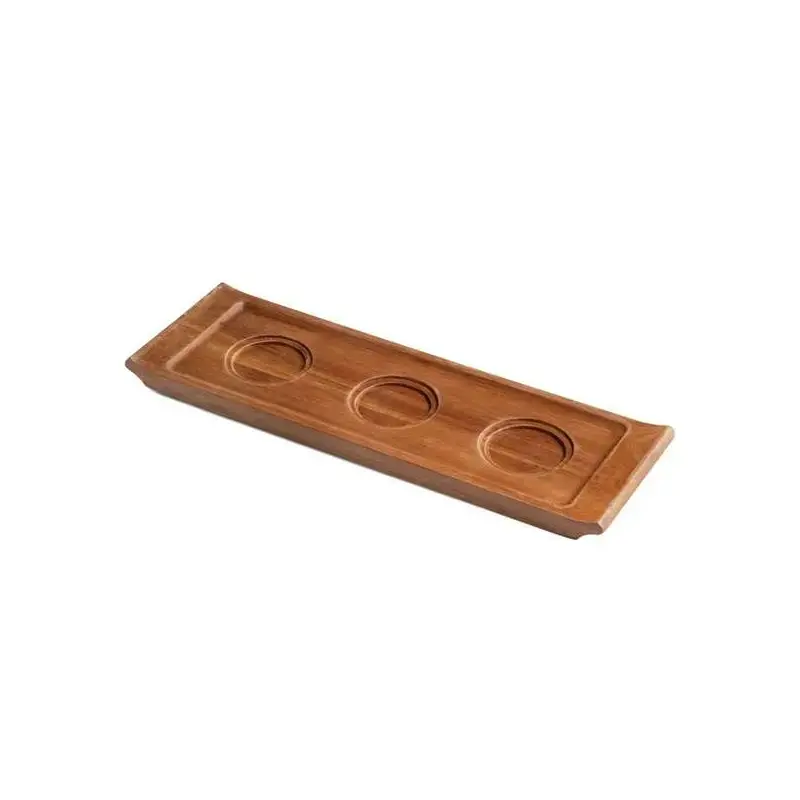 Acacia Wood Tray 3-Well (L:14.5'' X W:4.75'') - Set of 6 Acacia Wood Tray 3-Well (L:14.5'' X W:4.75'') - Set of 6