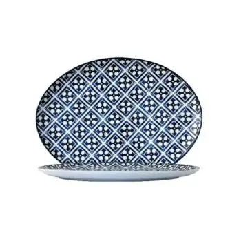 Candour Azure Oval Platter (L:12.25'' X W:8.875'') - Set of 12