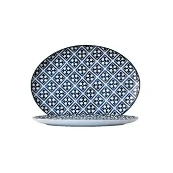 Candour Azure Oval Platter (L:10.375'' X W:7.375'') - Set of 12