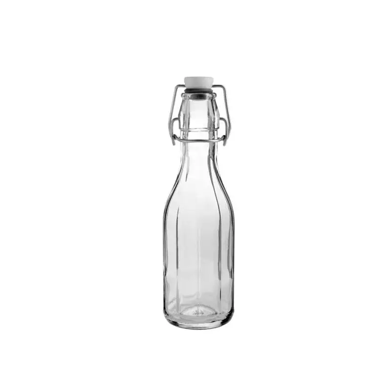 Paneled Swing Top Bottle 8.5 Oz (L:2.6'' X W:2.4'') - Set of 24 Paneled Swing Top Bottle 8.5 Oz (L:2.6'' X W:2.4'') - Set of 24