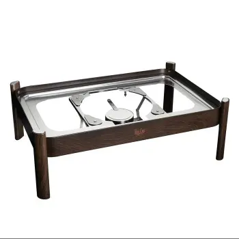 Bon Chef Fuel & Induction Stand - Full Size - Rectangle - Mahogany