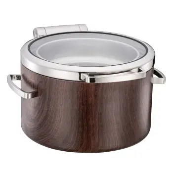 Bon Chef Mahogany Soup Chafer - 11.6 qt. - Round