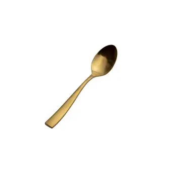 Bon Chef Manhattan Soup/Dessert Spoon - 7 - 3/4" - Gold PVD Matte Finish - Set of 12