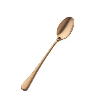 Bon Chef Como Iced Teaspoon - 7 - 7/8" - Rose Gold Matte - Set of 12