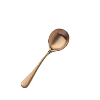 Bon Chef Como Bouillon Spoon - 6 - 3/8" - Rose Gold Matte - Set of 12