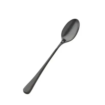Bon Chef Como Iced Teaspoon - 7 - 7/8" - Black Matte - Set of 12