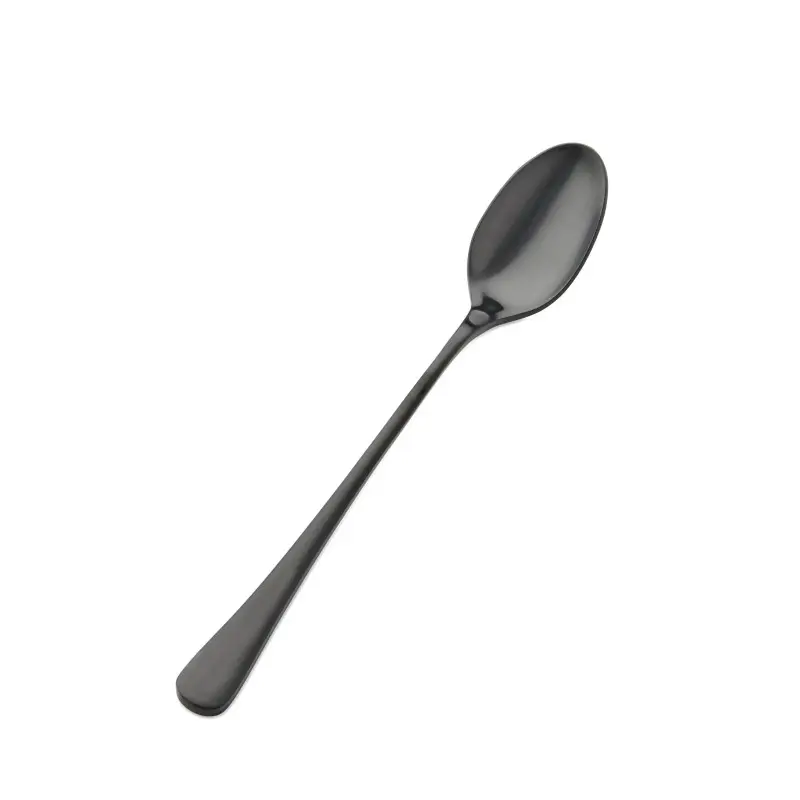 Bon Chef Como Iced Teaspoon - 7 - 7/8" - Black Matte - Set of 12