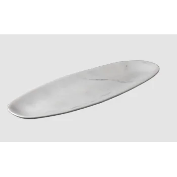 Elegant Small Platter - Handcrafted Stoneware - 34 x 12 cm - Set of 6