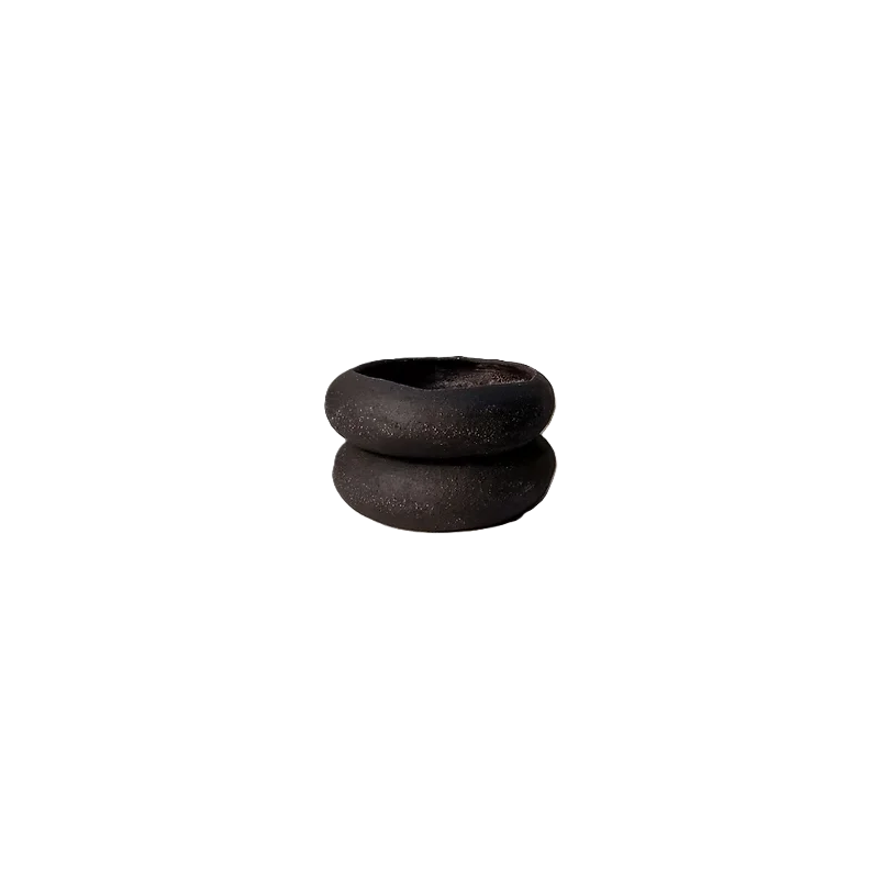 Artisan Handcrafted Kyma Bowl Black - Dia: 17cm - H:6cm - Case of 6