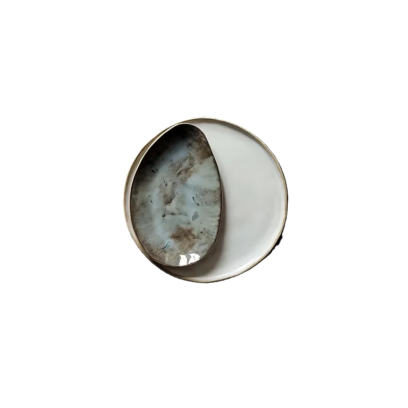 Artisan Handcrafted Opal Dinner Plate - Dia: 26cm - Case of 6 Artisan Handcrafted Opal Dinner Plate - Dia: 26cm - Case of 6
