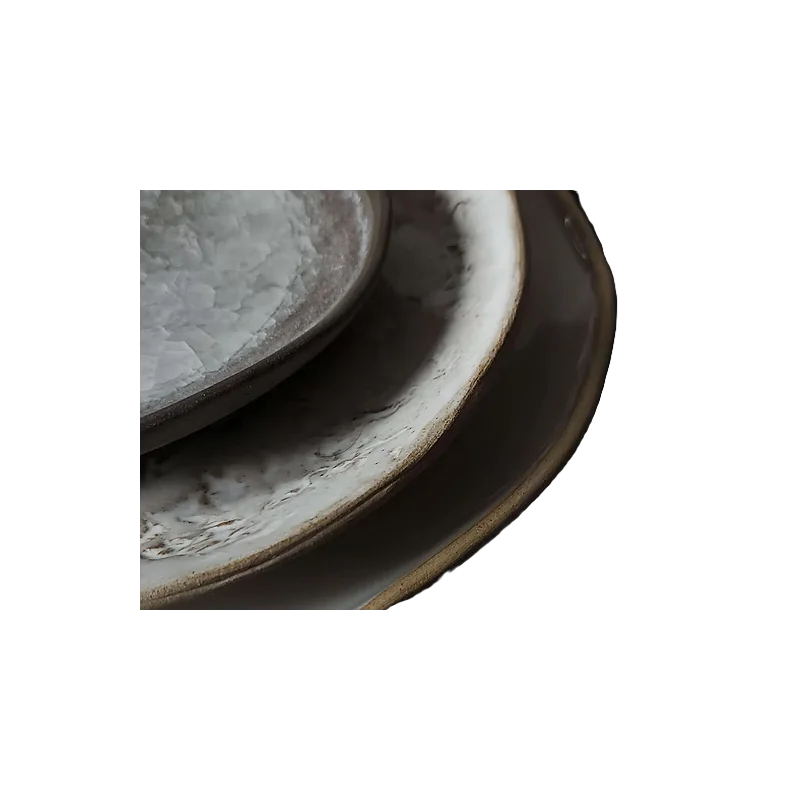 Artisan Handcrafted Opal Dinner Plate - Dia: 26cm - Case of 6 Artisan Handcrafted Opal Dinner Plate - Dia: 26cm - Case of 6