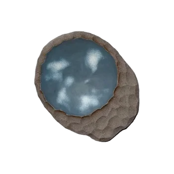 Artisan Handcrafted Petra Paltform - Dia: 20cm - H: 2cm - Case of 6