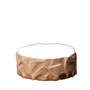 Artisan Handcrafted Bjerg Platform White - Dia: 9cm - H: 4cm - Case of 6