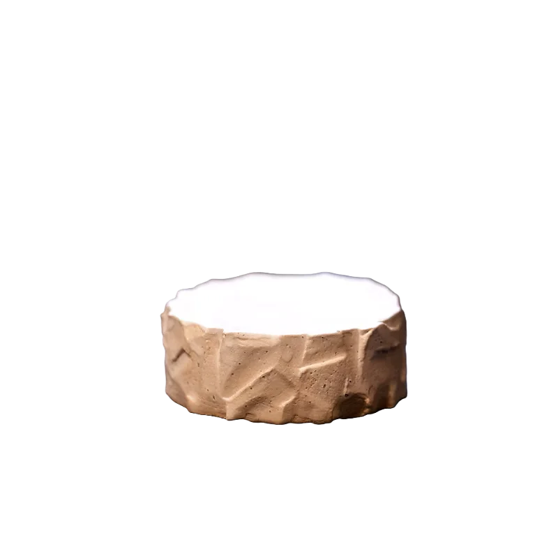 Artisan Handcrafted Bjerg Platform White - Dia: 9cm - H: 4cm - Case of 6