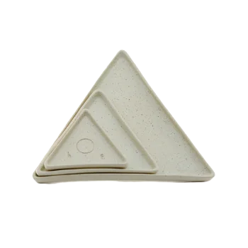 Handcrafted Elegant Large Triangle Ceramic Plate - 28 cm sides - 1.5 cm height - Case of 12