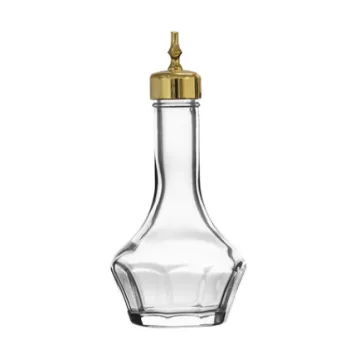 Threaded 2oz Clear Bitters Bottle w/ Gold Top - Set of 6