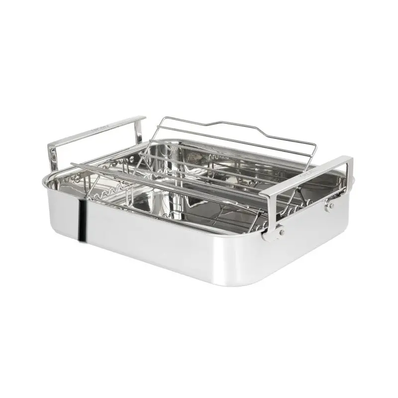 Cristel 3-Ply Stainless Steel Roaster - 16" x 13" x 3"