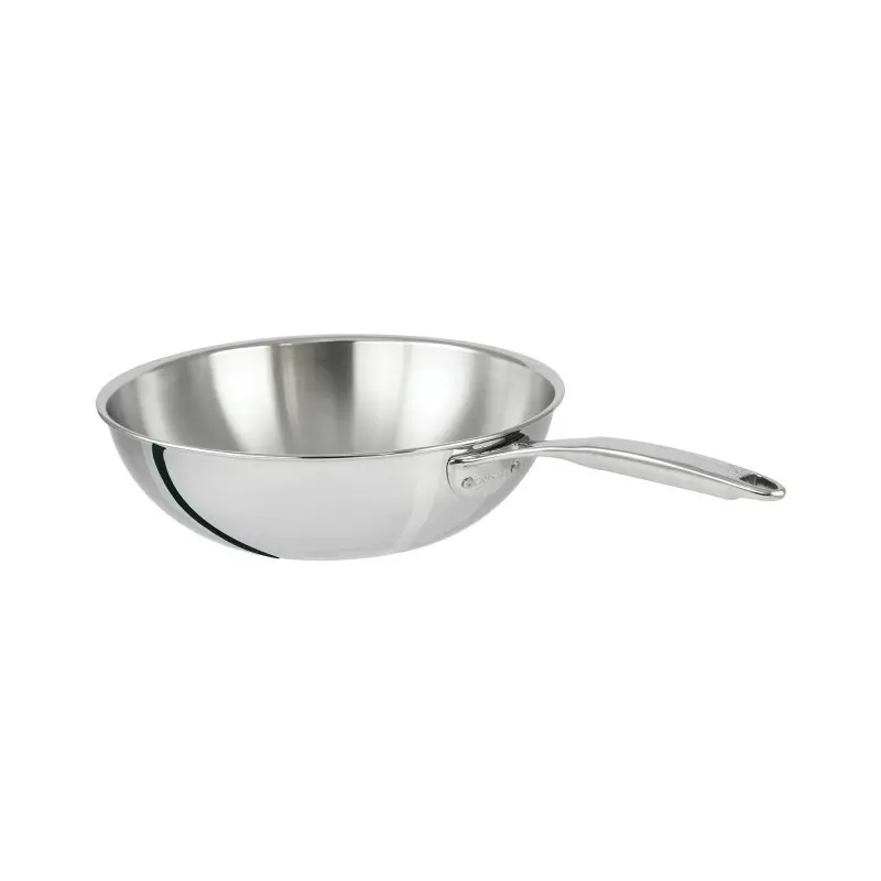 Cristel Stainless Steel Wok (3 Ply) Without Lid - 12.5" 6.50 qt Cristel Stainless Steel Wok (3 Ply) Without Lid - 12.5" 6.50 qt