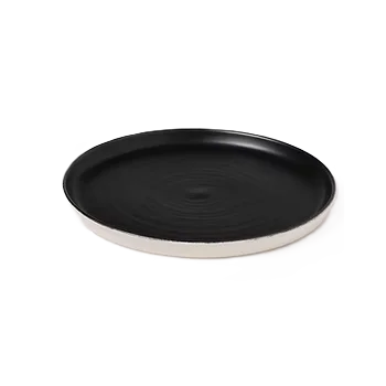 Elegant Midnight Side Plate - Handcrafted Stoneware - 21 x 1.7 cm - Set of 6