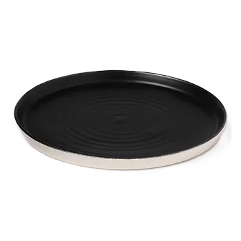 Elegant Midnight Dinner Plate - Handcrafted Stoneware - 27 x 2 cm - Set of 6
