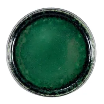 Deimos Collection Black And Reactive Green Bread Plate - Stoneware - set of 6 - Dia: 14.5 - int Dia: 13.5 - h 2.5 cm