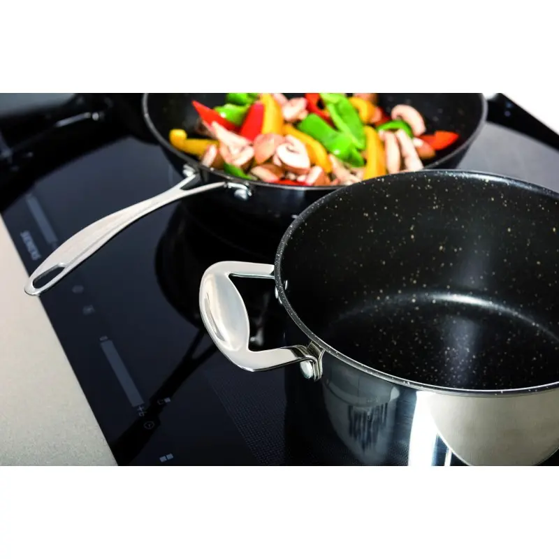 Mepra Glamour Diamond Non-Stick Frying Pan with 2 Handles and Lid 11.02" - 1 Piece - Stainless Steel