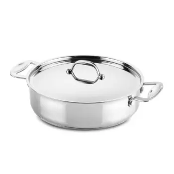 Mepra Glamour Diamond Non-stick Frying Pan with 2 Handles and Lid 10.24" - 1 Piece - Stainless Steel